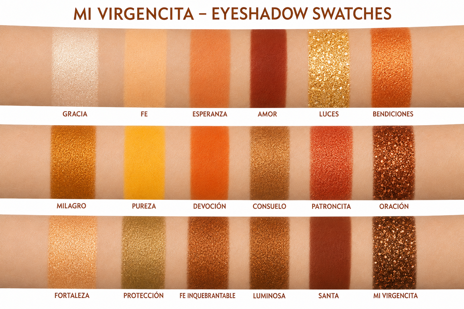 🧡 Mi Virgencita™ Atardecer Dorado Eyeshadow Palette
