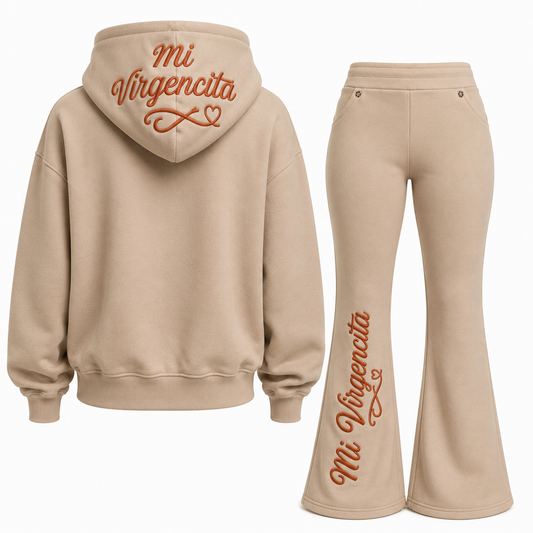 Mi Virgencita Luxe Fleece Embroidered Sweatsuit