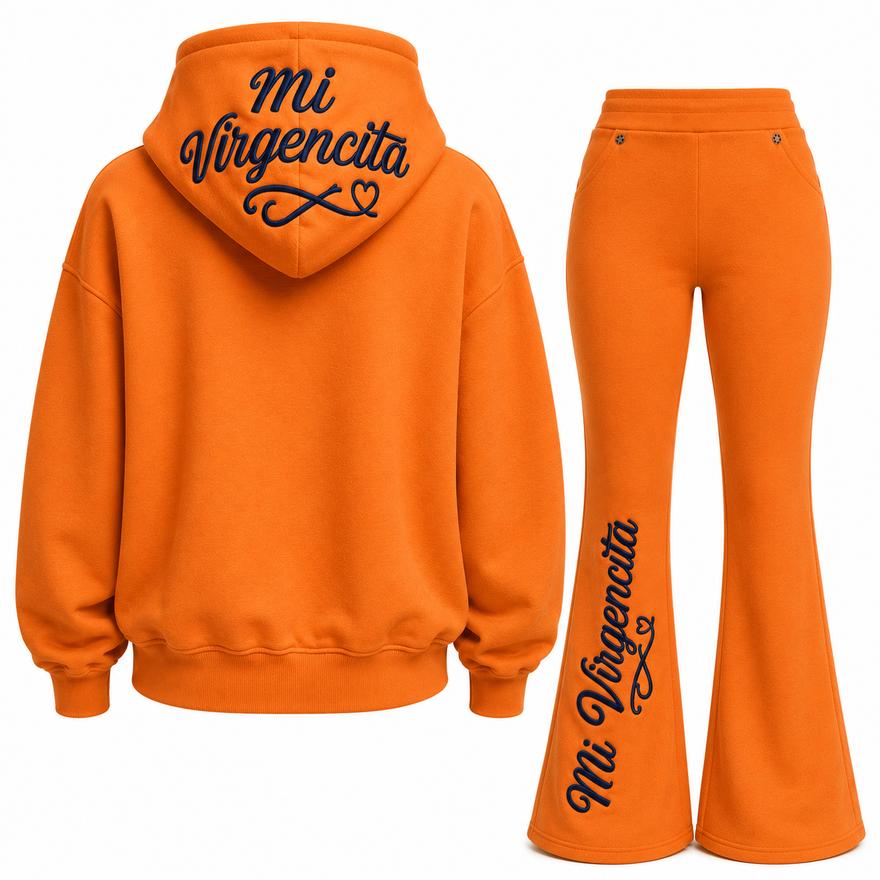 Mi Virgencita Embroidered Luxe Fleece Sweatsuit 🧡